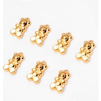 Wholesale 6pcs/lot No Fade Cute Bear Charms Stainless Steel Pendants DIY Jewelry Making Accessories