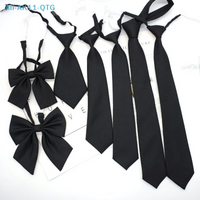 NEW Solid Color Children's Snap Tie Basic Black Short Student Casual All-match Tie Male Female Accessories