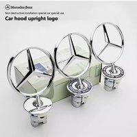 1Pcs 3D Metal Car Hood Badge Front Chrome Logo Hood Marking Hubcap For Mercedes Benz AMG W204 W205 W202 W212 W213 W211 W220 W222