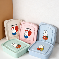 Miffy Sandwich Bento Box Portable Printing Toast Boxes Anime Office Bread Bin Sliced Food Fruit Convenient Cute Lunch Containers