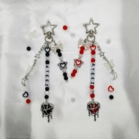 K-POP Handmade Alphabet atee Beaded Keychain, Bag/ Phone Charm