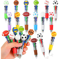 Soccer Basketball Football Shape Mini 4 Color Retractable Pen Cartoon Student Stationery School Supplies