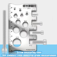 Portable Bolt Thread Checker Measurement Tool for Screw Anti-Slip Measuring Gauge Tool for Nut Bolt Bit Thread Industry Crafting