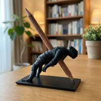 3D Printed Knight Pen Holder Plastic Decorations Warrior Desk Organizer Unique Creative Pen Stand Office Desk Decor