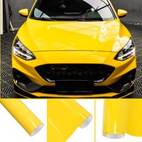 Crystal Glossy Racing Yellow PET Wrap Vinyl Film Car Whole Body Protective Cover Sticker DIY Color Decal Auto Tuning Accessories