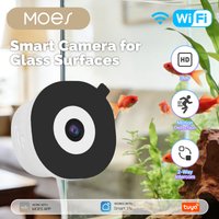 MOES Tuya WiFi Smart Window Camera 3MP Glass Surface Mounting Security Surveillance Camera Full Color Night Vision Two-way Audio