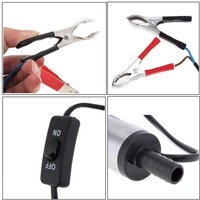 12V DC Submersible Transfer Pump Portable Diesel Fuel Water Oil Pump with Alligator Clips On/Off Switch for Car Truck Boat