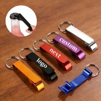1PC 2025 New Fashion Multi Color Metal Bottle Opener Beer Keychain Personalized keychain Multifunctional Key Ring Chain Gift