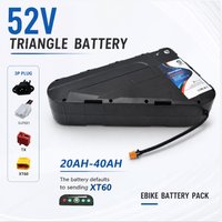 Brandneuer 52-V-Lithium-Akku für E-Bikes in dreieckiger Form, große Kapazität, 20-40 Ah, XT60-Entladestecker mit Ladegerät für Elektrofahrräder, Versand aus dem polnischen Lager