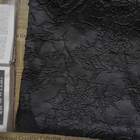 Black Large Floral Jacquard Fabric Spring Autumn Artistic Style Dress Vintage French Bouquet Textured Classic Textile