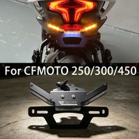 Support de plaque d'immatriculation pour moto CFMOTO 450SR avec clignotants LED, support de fixation pour éliminateur de garde-boue arrière pour motos 250/300/450 NK