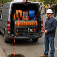 AMJET WS3030-Max Drain Cleaning Machine 4350PSI 30LPM Drain Jet Machine 300BAR 50-350MM Pipe Cleaning and Unclogging AA