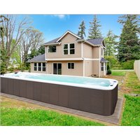 Sunrans Freestanding Large Capacity 12M Outdoor Acrylic Swim Spa Pool Dual Zone Design Hot Tub and Swimming Pool Spa Combo