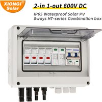 Solar Photovoltaic PV Combiner Box With Lightning Protection 2 Input 1 out DC 600V Fuse MCB SPD Waterproof Box IP65 Wholesale