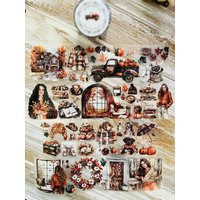 Scs Studio Vintage Fabeln von Herbst Mädchen Washi Pet Tape für Karten herstellung Dekoration DIY Scrap booking Plan Aufkleber