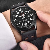 Genuine XINEW Brand Men Watches Black Students Boys Fashion Casual Leather Band Sports Date Quartz Wrist Watch Relogio Masculino