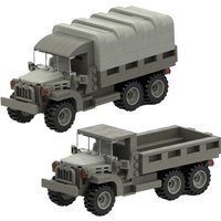 Military Truck US M54A Troop Truck MOC Assembly Building Block DIY Brick Transport Vehicle Toy Birthday Gift