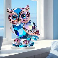 Cute Crystal Acrylic Owl Desktop Decoration 15cm X 15cm Animal Themed Home Decor Ornament Practical And Convenient