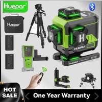 Huepar 16 Lines 4D Self-Leveling Laser Level 4x360°Cross Line Laser with LCD Screen Bluetooth & Remote Control 2x Battery Z04CG