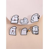 Fun Line Drawing Characters Enamel Pin -Cute and Expressive Emotions Brooch Lapel Backpack Badge Jewelry Gift for Fashion Lovers