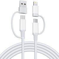 4-IN-1 66W USB Type C to USB C Cable PD Fast Charger Data Cord for iPhone 15/16/17 pro Max iPad Xiaomi Samsung Tablet 1M