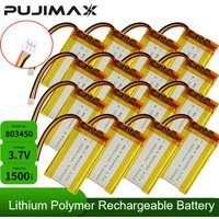 PUJIMAX 3.7V 1500mAh 803450 Li-Polymer LiPo Rechargeable Battery With PH 1.25mm 3pin Connector For MP3 DVD PAD Camera GPS Laptop
