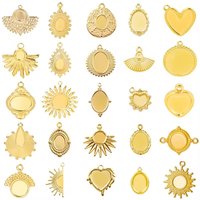 Fashion Stainless Steel 8PCS/LOT DIY Tray Heart Sun Shaped Pendants High Quality Plain Circular Disc Charms for Jewelry Findings