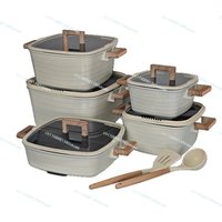 Die-casting Square Soup Pot Set 15-piece Set, Bottom Covering, Non-stick Electromagnetic Heat Conduction
