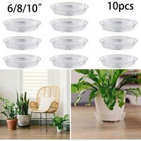 10pcs Garden Plant Saucer Plastic Clear Drip Tray Round Flower Pot Base Snack Container Desktop Trash Storage