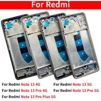 Back Battery Cover Rear Metal Front Housing Middle Frame Bezel Plate Parts For Xiaomi Redmi Note 13 4G 5G Note 13 Pro Plus 5G