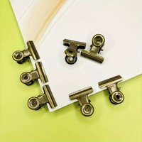 5Pcs Vintage Bronze Color Round Iron Metal Binder Hinge Clips for Crafts Food Bags Drawings Photos Home Kitchen Office Supplies