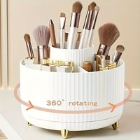 360-degree Rotating Cosmetic Storage Box -cosmetic Storage Box with 5 Compartments - Multi-functional Storage Box for Brushes