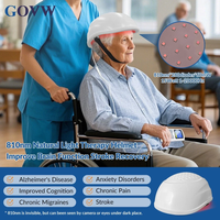 Professional Near Infrared Light Therapy Helmet 810nm PBM Device for Stroke Rehabilitation & Alzheimer's Migraine Anxiety Relief