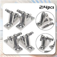 2/4pcs Boat Bimini Top Deck Hinge with Pin/Ring Screws Marine Stainless Bimini Top Frame Base Mount Quick Release Deck Hinge Pin