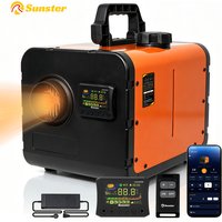 Sunster TP W1 8KW Parking Diesel Heater All-in-One, WiFi Bluetooth APP LCD Remote,12V/24V 110-240V Dual Power,Vent Turbo Thermostat,5500m Altitude Adapt,0.11-0.38L/H,5L Tank 20H,35dB Silent,Quick