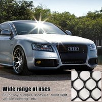120cm Universal 3D Car Racing Honeycomb Bumper Vent Tuning Grill Mesh Front ABS Plastic Spoiler Black Car Exterior Accessories