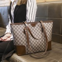 Versatile New Retro Printed Tote Bag for Women, Large Capacity Single Shoulder Underarm Bag, Commuter Bag, Handbag