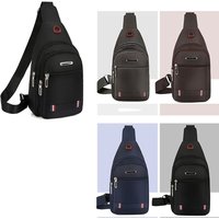 Casual Oxford Tuch Männer Messenger Taschen USB Lade Port Rechteck Männer Umhängetasche Schwarz Blau Grau Braun Sling Brust Tasche Männlich