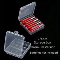 2/4Pcs 18650 Battery Storage Case, Holds 4 Batteries, High Quality, Sturdy & Durable, Portable Battery Organizer