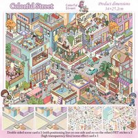 Kawaii Design Landscape Sticker DIY Design Festival Theme DIY Pocket Scene Special Economic Zone Street Scene Sticker