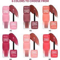 Teddy Lip Tint Waterproof Makeup Lip Stain Super Stay Long Lasting Matte Lipstick for Up To 12H Wear Mascara Tear 1 Count