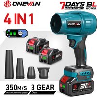 ONEVAN 3500W ventilateur Turbo électrique sans brosse sans fil ventilateur haute puissance soufflage de poussière de neige pour Makita broche de batterie 18V