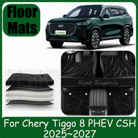 For Chery Tiggo 8 PHEV CSH 2025 2026 2027 Car Leather Floor Mats Scratch Resistant Carpets Pad Interior Protection Accessories