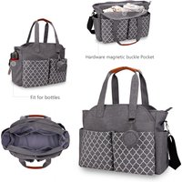 New Hand-held Mommy Bags Convenient Lady Single Shoulder Package Travel Geometric Print Pacifier Pack Multi-functional