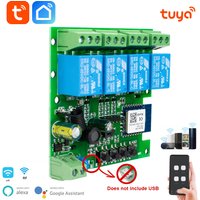 4 Channel Tuya Wireless Wifi Switch 7-32V 85-250V 220V 110V 2200W Relay Module RF 433MHz 10A Receiver For Alexa Google Home