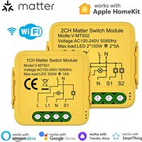 1/2/3 Gang Matter WiFi Switch Module Smart Home Relay Automation Breaker Work With Homekit Smartthings Alexa Google Home
