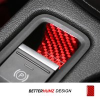 For Audi A3 8Y S3 2021-2025 Carbon Fiber Center Console Brakehold Button Trim Anti-Scratch Sticker Car Interior Tuning Accessory