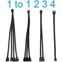 4Pin PWM Fan Splitter Adapter Cable 1 to 1 2 3 4 Computer CPU Fan Splitter PC Fan Extension Power Cable