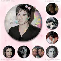 D-Damon S-Salvatore 58mm 44mm HD Print Brooch Badges Pretty Derby Round Display Brooches Lapel Pins