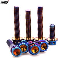 10Pcs M6 M8 Motorcycle Disc Brake Bolt Bolts Burned Blue Color Hexagon Flange Head Screws Motor Fastener
